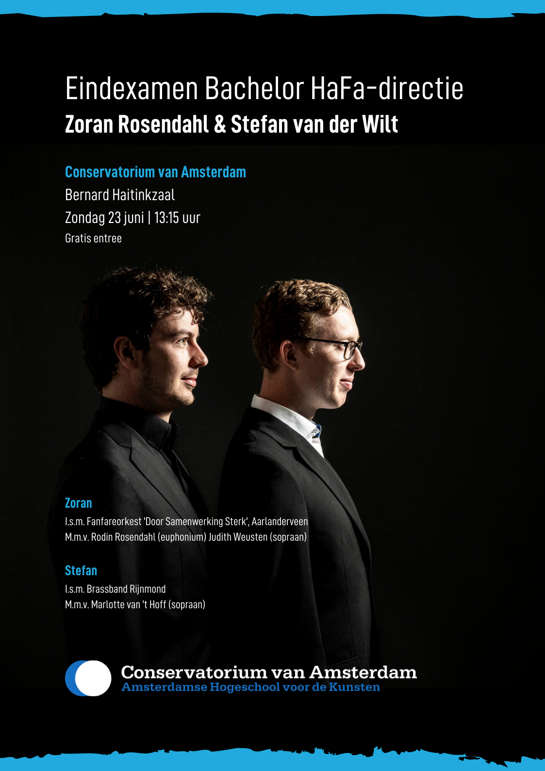 Poster eindexamen Zoran Rosendahl en Stefan van der Wilt